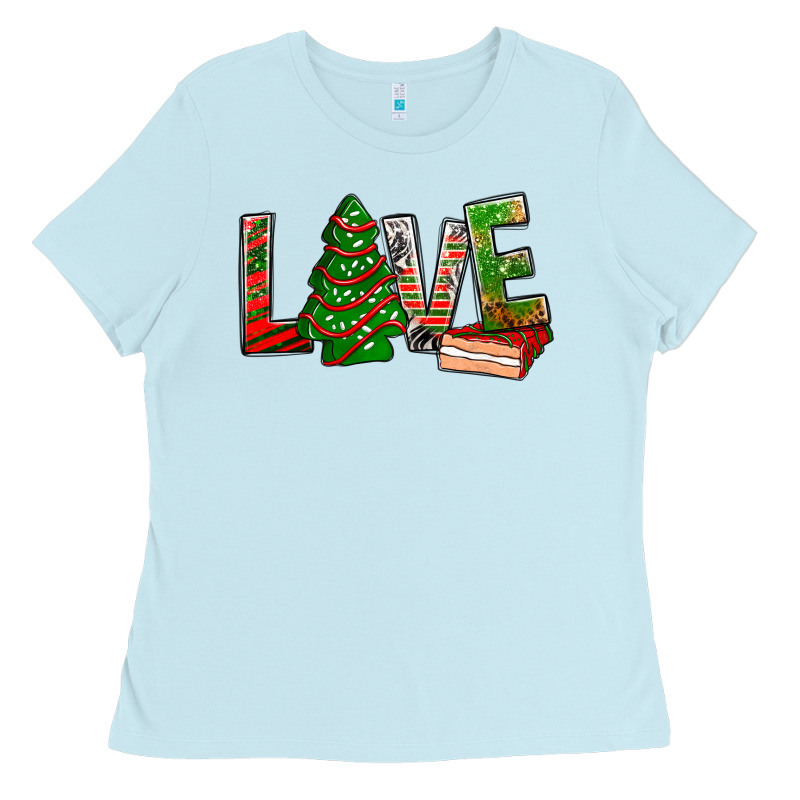 Love Christmas Tree Cake Ladies Tee by NancyCooperArtShop | Teevron