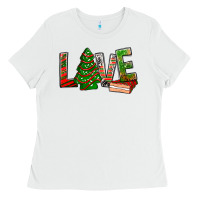 White Love Christmas tree cake Ladies Tee - NancyCooperArtShop