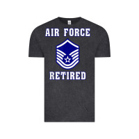 Vintage Black military master sergeant air force retired t shirt Vintage Tee - PixelWave