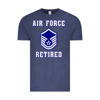 Vintage Denim military master sergeant air force retired t shirt Vintage Tee - PixelWave