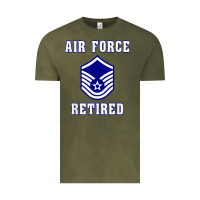 Vintage Olive military master sergeant air force retired t shirt Vintage Tee - PixelWave