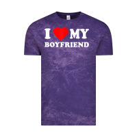 Cloud Purple I Love My Boyfriend T-Shirt Vintage Tee - PixelWave