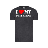 Vintage Black I Love My Boyfriend T-Shirt Vintage Tee - PixelWave