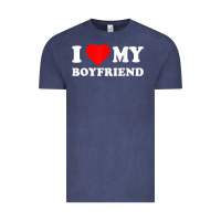 Vintage Denim I Love My Boyfriend T-Shirt Vintage Tee - PixelWave