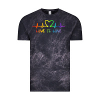 Cloud Black LGBT Love Rainbow Heartbeat Vintage Tee - PixelWave