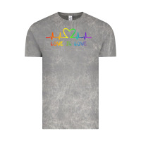 Cloud Rock LGBT Love Rainbow Heartbeat Vintage Tee - PixelWave