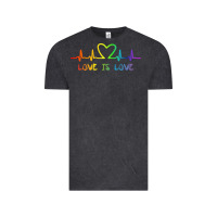 Vintage Black LGBT Love Rainbow Heartbeat Vintage Tee - PixelWave