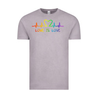 Vintage Zinc LGBT Love Rainbow Heartbeat Vintage Tee - PixelWave