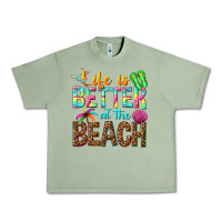 Oil Green Life is better at the beach Urban Heavy Tee - NancyCooperArtShop