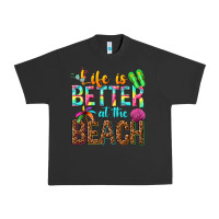 Pigment Black Life is better at the beach Urban Heavy Tee - NancyCooperArtShop