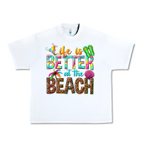 White Life is better at the beach Urban Heavy Tee - NancyCooperArtShop