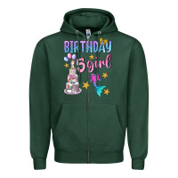 Sports Green birthday girl 5 Zipper Hoodie - BundleAndBundleShop