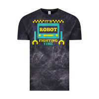 Cloud Black it's robot fighting time funny robotics engineer battle bots Vintage Tee - PixelWave