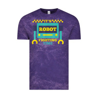 Cloud Purple it's robot fighting time funny robotics engineer battle bots Vintage Tee - PixelWave