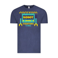 Vintage Denim it's robot fighting time funny robotics engineer battle bots Vintage Tee - PixelWave