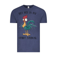 Vintage Denim Moana Hei Hei Is My Spirit Animal Portrait Vintage Tee - PixelWave