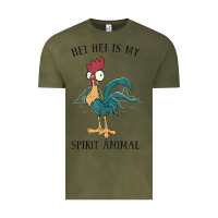 Vintage Olive Moana Hei Hei Is My Spirit Animal Portrait Vintage Tee - PixelWave