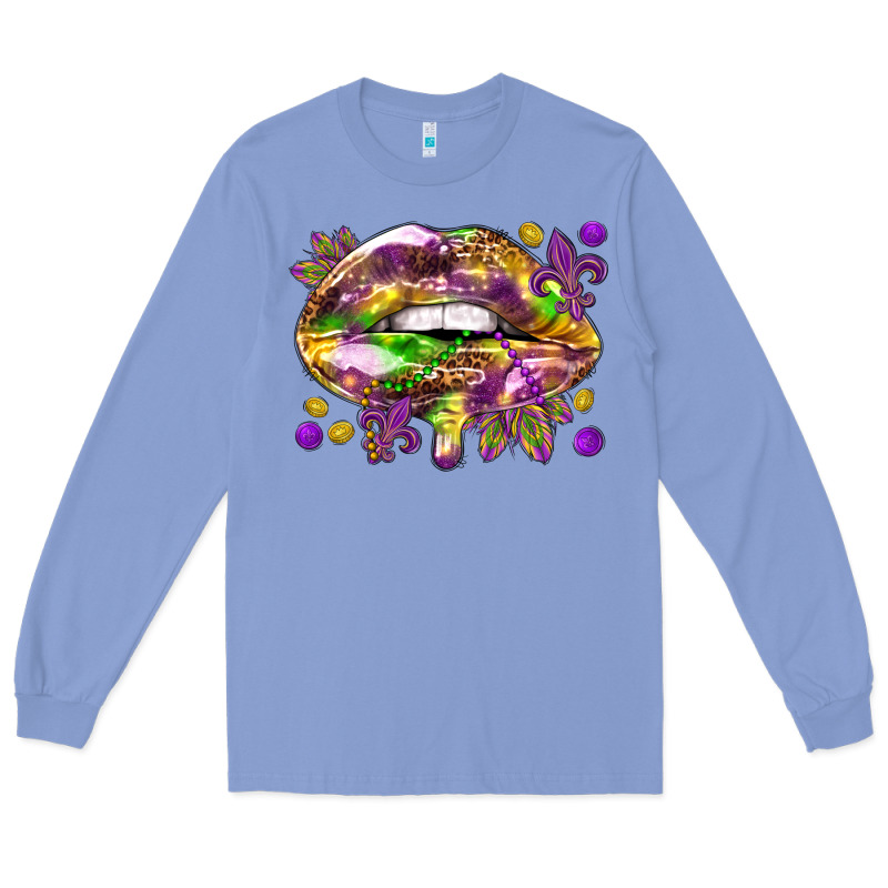 Mardi Gras Lips Long Sleeve Tee by HowdyJamesFarm | Teevron