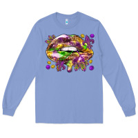 Colony Blue Mardi Gras lips Long Sleeve Tee - HowdyJamesFarm