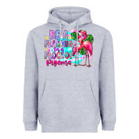 Heather Grey bea flamingo in a flock of pigeons Heavyweight Hoodie - CowhideDigitalArt