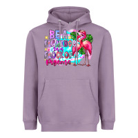 Lavender bea flamingo in a flock of pigeons Heavyweight Hoodie - CowhideDigitalArt