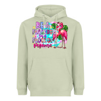 Matcha bea flamingo in a flock of pigeons Heavyweight Hoodie - CowhideDigitalArt