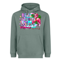 Sage bea flamingo in a flock of pigeons Heavyweight Hoodie - CowhideDigitalArt
