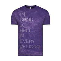 Cloud Purple i'm  going to  hell in  every  religion Vintage Tee - Craftify