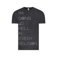 Vintage Black i'm  going to  hell in  every  religion Vintage Tee - Craftify
