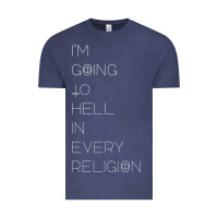 Vintage Denim i'm  going to  hell in  every  religion Vintage Tee - Craftify