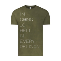 Vintage Olive i'm  going to  hell in  every  religion Vintage Tee - Craftify