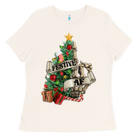 Bone Festive af Christmas middle finger Ladies Tee - NancyCooperArtShop