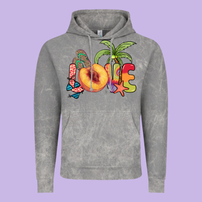 Love Peach Summer Vintage Hoodie Designed By Nancycooperartshop