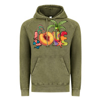 Vintage Olive Love peach summer Vintage Hoodie - NancyCooperArtShop