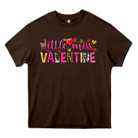 Chocolate Brown little miss valentine Heavy Core Tee - NancyCooperArtShop