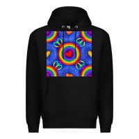 Black Pride lgbtq hearts and peace symbol seamless patte Premium Hoodie - BundleAndBundleShop