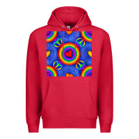 Cardinal Pride lgbtq hearts and peace symbol seamless patte Premium Hoodie - BundleAndBundleShop