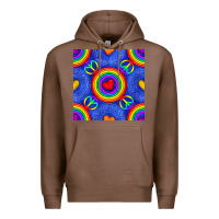 Chestnut Pride lgbtq hearts and peace symbol seamless patte Premium Hoodie - BundleAndBundleShop
