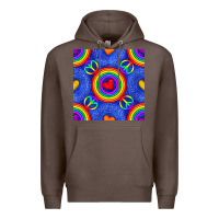 Coffee Pride lgbtq hearts and peace symbol seamless patte Premium Hoodie - BundleAndBundleShop