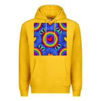 Lemon Pride lgbtq hearts and peace symbol seamless patte Premium Hoodie - BundleAndBundleShop