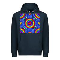Navy Pride lgbtq hearts and peace symbol seamless patte Premium Hoodie - BundleAndBundleShop