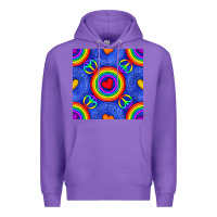 Pride Lgbtq Hearts And Peace Symbol Seamless Patte Premium Hoodie | Teevron