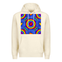 Sandshell Pride lgbtq hearts and peace symbol seamless patte Premium Hoodie - BundleAndBundleShop