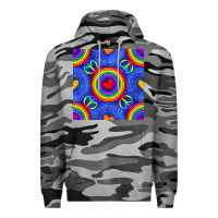 Slate Camo Pride lgbtq hearts and peace symbol seamless patte Premium Hoodie - BundleAndBundleShop
