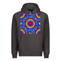 Smoke Pride lgbtq hearts and peace symbol seamless patte Premium Hoodie - BundleAndBundleShop