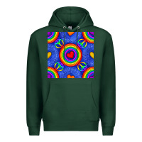 Sports Green Pride lgbtq hearts and peace symbol seamless patte Premium Hoodie - BundleAndBundleShop