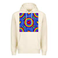Tofu Pride lgbtq hearts and peace symbol seamless patte Premium Hoodie - BundleAndBundleShop