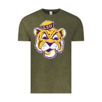 Vintage Olive Vintage Louisiana State Tiger Mascot Vintage Tee - Craftify