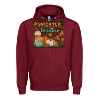 Burgundy sweater weather tumbler Zipper Hoodie - BundleAndBundleShop