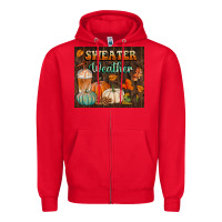 Red sweater weather tumbler Zipper Hoodie - BundleAndBundleShop